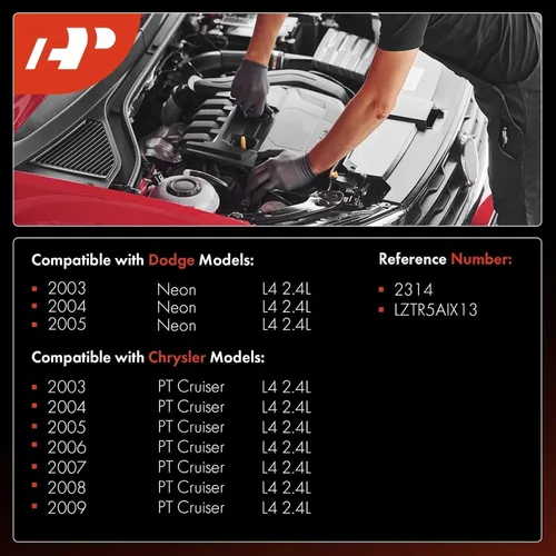 Vista 2 de A-Premium Iridium Platinum Bujías compatibles con Chrysler PT Cruiser 2003-2009 y Dodge Neon 2003-2005, 2.4L, paquete de 4