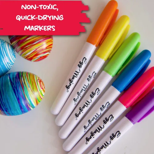 Vista 4 de The EggMazing Easter Egg Mini Decorator Kit Arts and Crafts Set - Includes Egg Decorating Spinner and 6 Markers - Ages 3 and Up [Packaging May Vary]