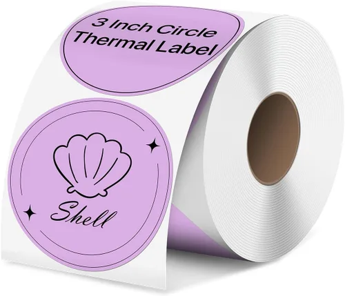 Vista 24 de iEager Etiquetas adhesivas térmicas circulares de 3 pulgadas, etiqueta térmica directa redonda autoadhesiva, calcomanías térmicas en rollo Blanco