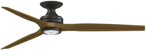 Vista 19 de Fanimation Spitfire DC Custom 64 inch Flush Indoor/Outdoor Ceiling Fan with LED CCT Select Light Kit - Antique Graphite with Black blades