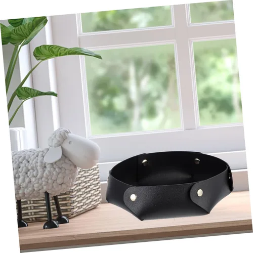 Vista 2 de ERINGOGO 4pcs Dice Tray Bandejas Decorativas Folding Bracket Desktop Stand Table Trays Folding Tray Desk Tray Leather Bracers Decorative Tray Trim