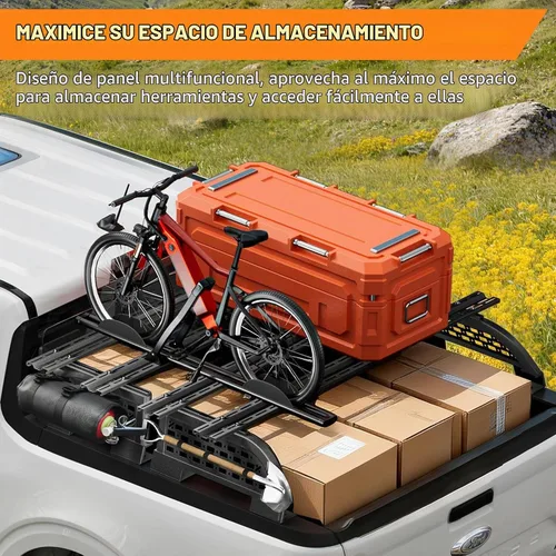 Vista 5 de SYHVU Sistema universal de bastidor de carga para caja de camioneta, resistente para camioneta, apto para Dodge Ram/Ford