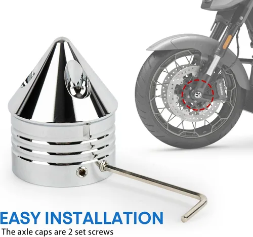 Vista 3 de psler - Tapones de eje delantero, tapa de tuerca de eje delantero para motocicleta Softail Road King Street Electra Glide Iron 883, aluminio CNC