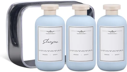 Vista 10 de ASEVAT Botella de plástico exprimible de 3.4 onzas para loción, recipiente vacío de plástico para champú y acondicionador, botellas de plástico