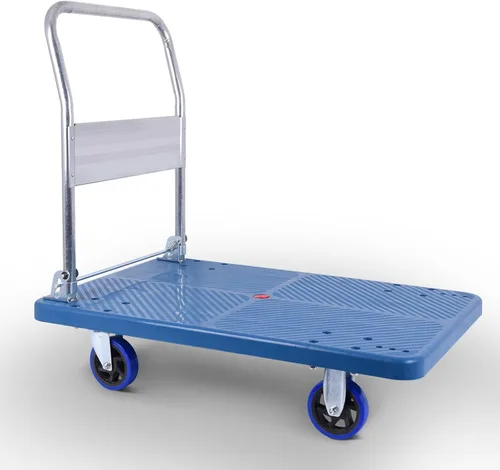 Doppy Carrito de empuje Dolly de 660 libras, camión de plataforma móvil plegable con ruedas giratorias para carga, almacenamiento, almacén