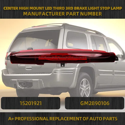 Vista 2 de Dasbecan Conjunto de luz trasera LED roja de tercera luz de freno compatible con 2002-2009 Chevrolet Trailblazer GMC Envoy Isuzu Ascender Oldsmobile