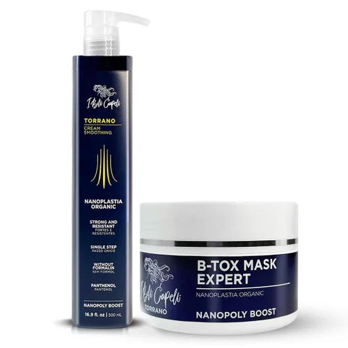 Vista 13 de I Belli Capelli Torrano Nanoplastia Max - Kit de tratamiento permanente de queratina - Alisado brasileño para cabello suave, brillante y sin