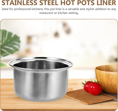 Vista 5 de UKCOCO Olla pequeña para olla caliente de acero inoxidable, olla de arroz antiadherente, olla para hacer arroz, sartén para cocinar arroz, tanque