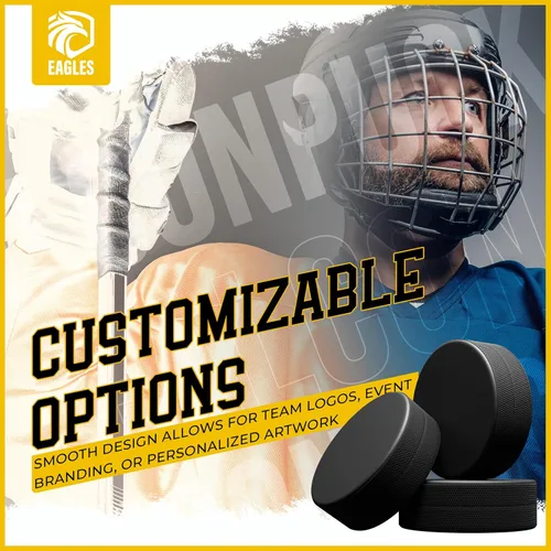 Vista 7 de EAGLES Ice Hockey Pucks 1, 2, 3, 6 or 50 Pack High Grade Pucks Official Regulation Weight & Size for Practice & Classic Training - 6 oz Diameter