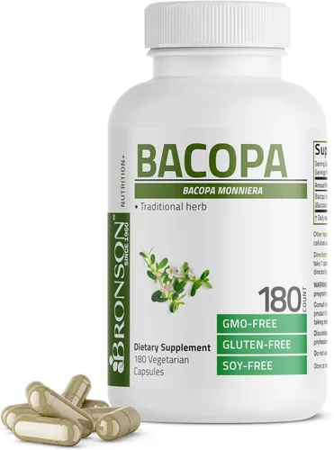 Vista 9 de Bronson Bacopa apoya la función cerebral saludable y el rendimiento mental, hierba tradicional, sin OGM, 90 cápsulas vegetarianas