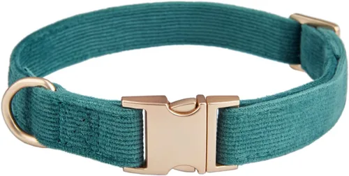 Vista 32 de Collar de algodón suave para perro con hebilla de metal, ajustable, resistente, cómodo, collares de pana para perros pequeños, medianos y grandes