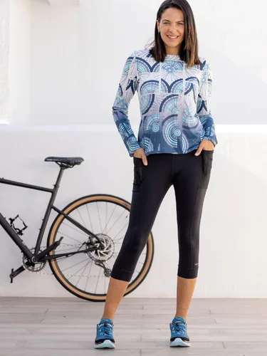 Vista 2 de Terry Funda Prima Capri Parte inferior de ciclismo acolchada para mujer compresión y absorción de humedad para comodidad durante todo el día