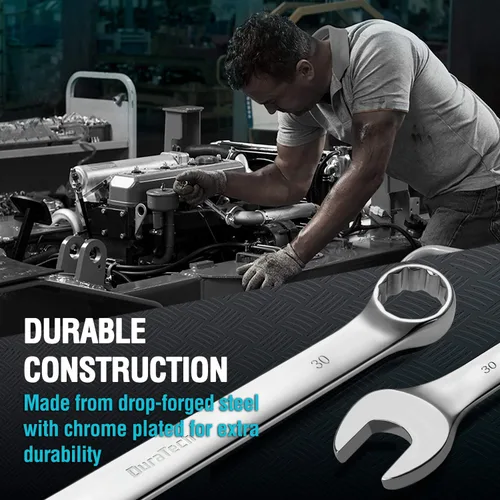 Vista 5 de DURATECH Juego de llaves combinadas de patrón largo, métricas, 5 piezas, 0.906-1.181 in, 12 puntos, acero CR-V, con bolsa