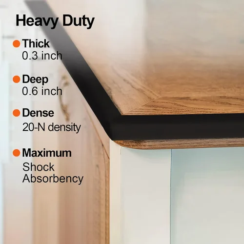 Vista 2 de Baby Proofing Edge and Corner Guards, Safety Furniture Bumper with 3M Double-Sided Tape,16.40ft Edge + 4 Pre-Taped Corners Baby Corner Protector for