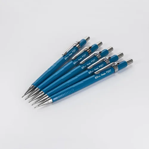 Vista 2 de Pentel Sharp - Portaminas (0.028 in), barril azul, paquete de 5