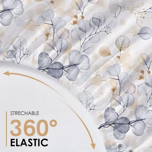 Vista 86 de YIYEA Sábana bajera ajustable de microfibra de doble cepillado de alta calidad, tamaño individual, sábana bajera ultra suave, encogimiento, Blanco