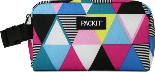 Vista 14 de PackIt Caja de aperitivos congelable, color negro, fabricada con tecnología EcoFreeze, plegable, reutilizable, cierre de cremallera con asa