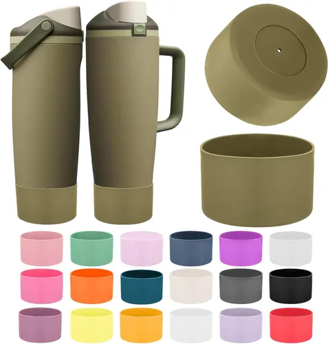 Vista 33 de Mity rain 2 botas protectoras de silicona para Owala 18oz FreeSip Sway Malvavisco tímido de 18 oz
