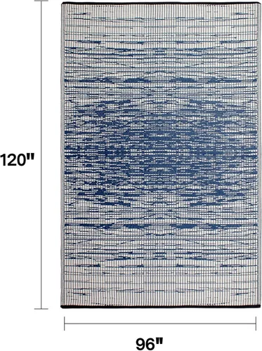 Vista 91 de Fab Habitat Alfombra Rayada para Exteriores - Impermeable, Resistente a la Decoloración, Sin Arrugas, Reversible - Plástico Reciclado Premium