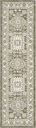 Vista 279 de Unique Loom Outdoor Aztec Collection Alfombra de área, Chalca (7 pies 10 pulgadas, cuadrada, azul/marfil)