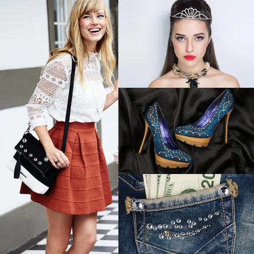 Vista 4 de 2880 diamantes de imitación termoadhesivos de imitación de cristal con parte trasera plana para manualidades, manualidades, ropa, zapatos