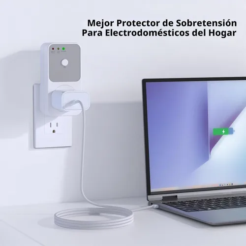 Vista 6 de BSEED Protector de sobretensiones – Toma de corriente única de 1800 W para refrigerador, TV, PC, electrodoméstico – Toma de corriente con 120 V-1