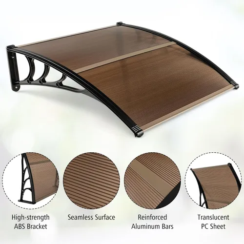 Vista 3 de Goplus Toldos para puertas, toldo de ventana de 40 x 40 pulgadas con protección UV, protección UV, UPF 50+, hoja hueca, toldo exterior