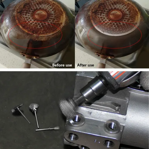 Vista 7 de Rocaris Juego de 45 cepillos de alambre, ruedas de cepillo de acero, accesorios para herramientas rotativas