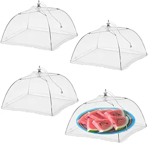 Vista 11 de Simply Genius Carpa de Malla Emergente para Cubrir Alimentos - 17 x 17 pulgadas, Blanco, Paquete de 3, Compacta - Elementos Esenciales para Acampar