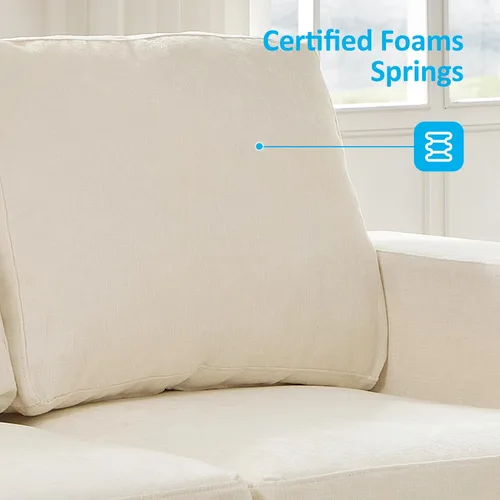 Vista 6 de Mjkone Juego de sofás de 3 piezas, sofás seccionales de 3 asientos y sofá biplaza con sillón, sofás de 82 pulgadas de ancho para sala de estar, sofá