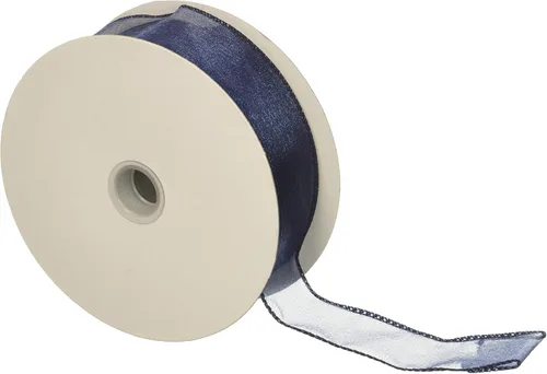 Vista 23 de Homeford Cinta de gasa transparente con borde con alambre, 25 yardas, cinta decorativa ligera para envoltura de regalos, lazos, arreglos florales
