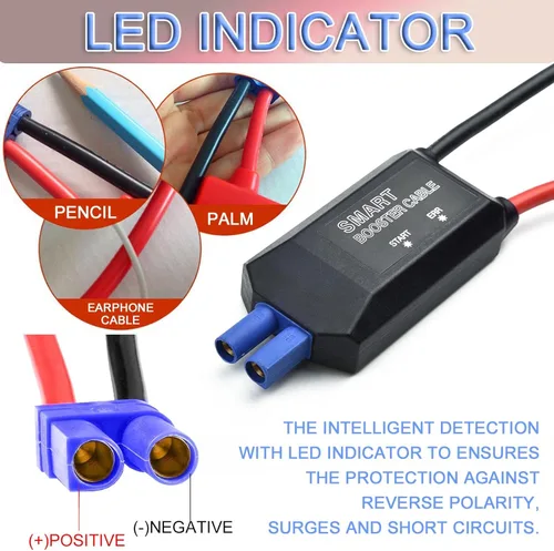 Vista 6 de EC5 - Cable de arranque para batería de automóvil, cable de arranque EC5, abrazaderas de cocodrilo, accesorios de batería de repuesto automotriz