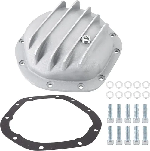 Vista 10 de Dana 30 cubierta de diferencial delantera de aluminio negro con aletas de 10 pernos para CJ TJ YJ JK