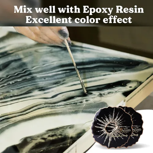 Vista 5 de LET'S RESIN Pasta de Pigmento de Resina Epoxy Negra Altamente Concentrada, 100ml, Tinte de Resina Opaco para Arte, Mesa de Río, Fabricación