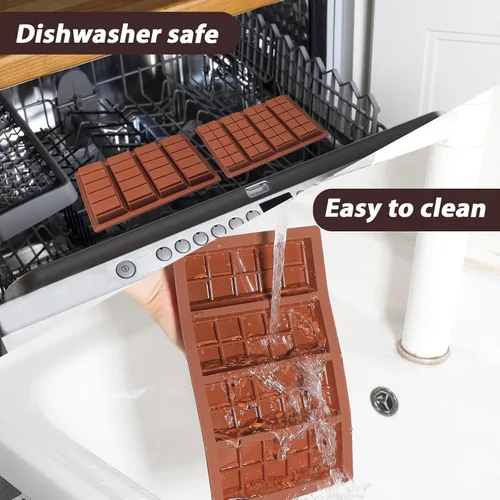 Vista 8 de Webake Molde de barra de chocolate profundo para relleno, molde de silicona para chocolate para rellenar chocolate, caramelos, cera derretida