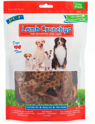 PCI Pet Center Inc. Lamb Crunchys - Golosinas crudas deshidratadas para perros, paquete de 3 onzas de Pet Center, Inc.