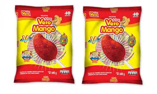 Vero Mango Con Chile paquete de 2 (80 piezas en total)