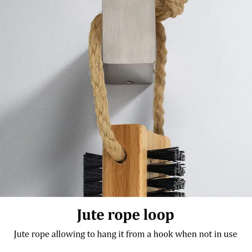 Vista 7 de Cepillo de uñas de madera con cerdas de carbón de nylon y cuerda para colgar - Cepillo de uñas de doble cara para frotar uñas de dedos y pies