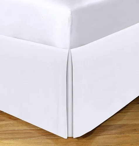 Vista 22 de Falda de cama – Falda de cama plisada 100% algodón egipcio de 800 hilos – Fácil ajuste con falda de cama a medida de 12 pulgadas – Tamaño individual