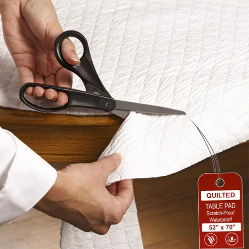 Vista 14 de LAMINET - Almohadilla elástica de borde impreso Elite - Gris mármol - Redonda pequeña - Se adapta a mesas de hasta 44" de diámetro - La máxima