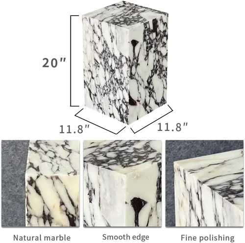 Vista 2 de Mesa auxiliar de mármol de lujo, mesa auxiliar cuadrada para sofá y cama modernos, sala de estar, sofá, dormitorio (Calacatta Viola)