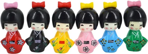 Kit de adornos en miniatura de 6 piezas de kimono, diseño de hadas, decoración del hogar, accesorios para llavero
