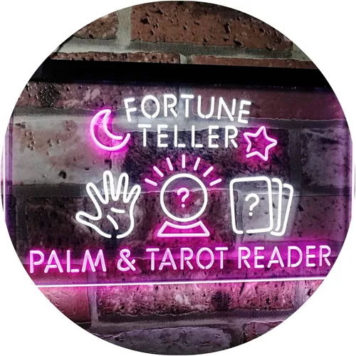 Vista 9 de Fortune Teller Palm Tarot Reader - Letrero de neón LED de doble color, azul y rojo, 24 x 16 pulgadas st6s64-i3118-br