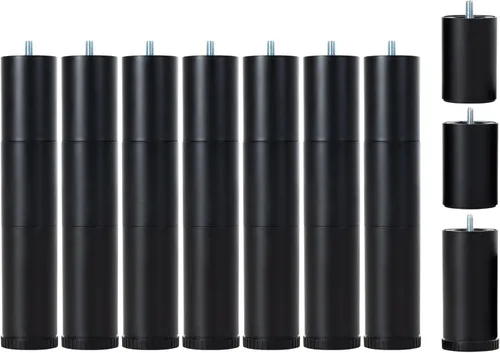 Vista 8 de Patas de Cama Ajustables de Repuesto para Marco de Base de Cama Ajustable, Incluye 4 Tipos de Roscas, Juego de 4 Patas Atornillables 3 en 1 de 12