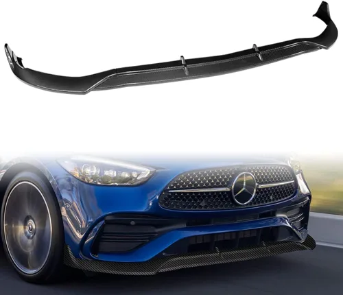 Vista 8 de Q1-TECH, borde de parachoques delantero compatible con Mercedes-Benz Clase C W206 C43 / C300 2022-2025, alerón de parachoques delantero, kit