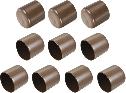 Vista 194 de uxcell 10 tapas de goma para extremos de 0.591 in de identificación, tapa de extremo redondo, protectores de rosca de tornillo, color negro