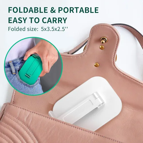 Vista 5 de iFine Soporte plegable ajustable para teléfono celular compatible con iPhone 12 y todos los teléfonos inteligentes, soporte móvil resistente