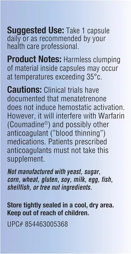 Vista 2 de Vitamina K2 MK4 Plus MK7 Vegano Derivado Naturalmente Vega-Caps 90