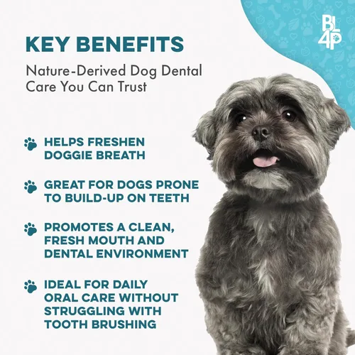 Vista 3 de BestLife4Pets Suplemento para el cuidado dental de la salud bucal para perros, removedor de sarro de placa, control de estomatitis y gingivitis