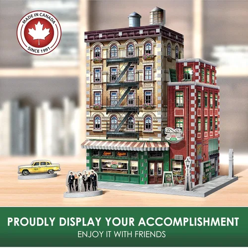 Vista 6 de Wrebbit3D Friends - Rompecabezas 3D modelo de Central Perk 440 piezas de rompecabezas reales Construye el icónico café de la serie de televisión